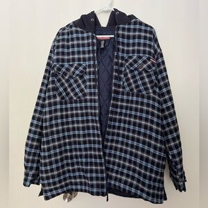 Craftsman blue flannel hooded jacket